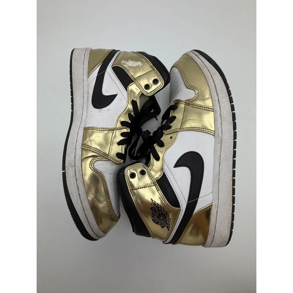 Jordan Air Jordan 1 Mid Metallic Gold DC1419-700 Mens Size 13 No Box